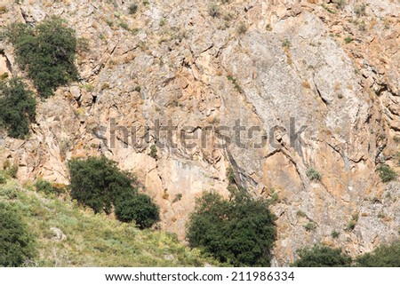 rocky slopes in the mountains