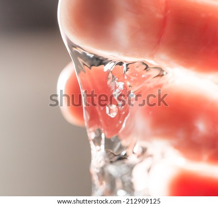 jet of water on hand