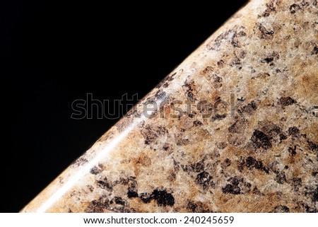marble table on a black background