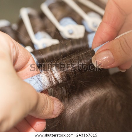 locks of hair in a beauty salon