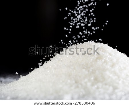 sugar on a black background