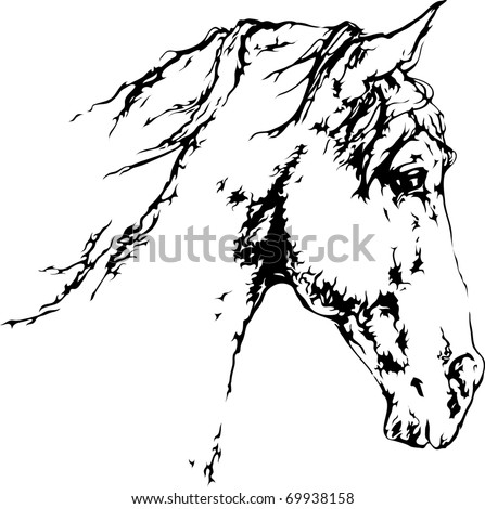 stock vector Horse head silhouette