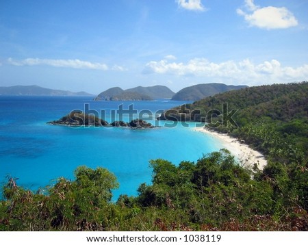 Overlook of Trunk Bay on St. John, U.S. Virgin Islands