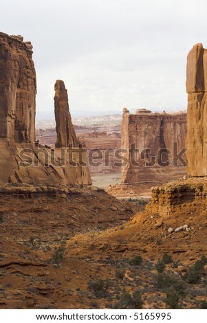 Rock formations in the park Avenue area of Arches national Park, Utah, USA