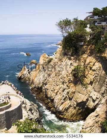 Cliff diving in location in Acapulco, Mexico