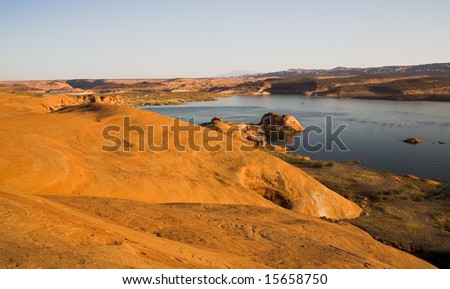 Beautiful rock formation at Lake Powell in Glen Canyon National Recreation Area, Utah