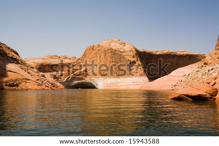 Beautiful rock formation at Lake Powell in Glen Canyon National Recreation Area, Utah