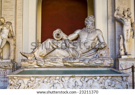 Ancient statue from Greek mythology located in the Vatican City Museum