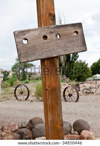Weather worn rustic old sign that is ready to have text added to it