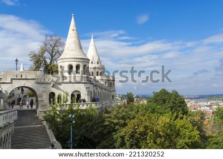 BUDAPEST, HUNGARY - SEPTEMBER 26. 2014. - The Fisherman\'s Bastion in the old city of Budapest
