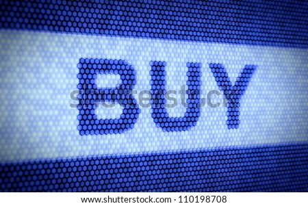 3d illustration of buy text on computer screen