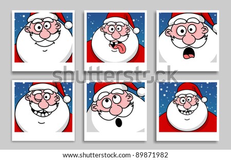 Six Funny Santa Claus Photos - Set - 89871982 : Shutterstock