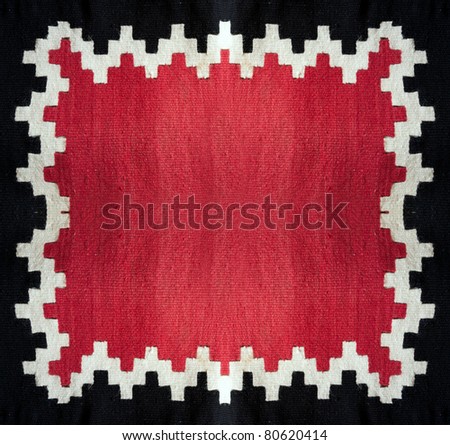 Squared texture pattern, old Serbian blanket material in red and black.