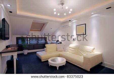 Interior of a hotel apartment with furniture, modern contemporary design.