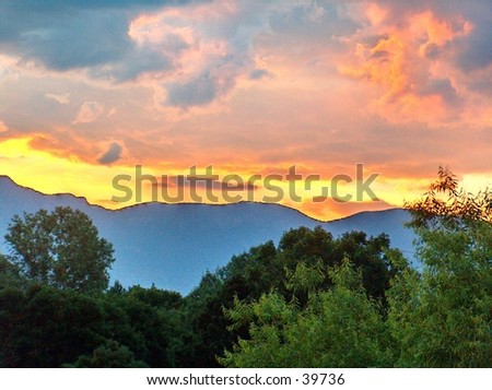 Sun Rise in Sandia Mountains, New Mexico
