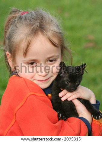 Little girl with cat kid