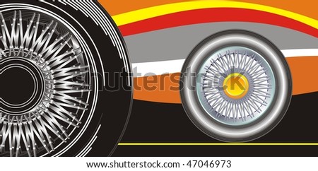Modern wheel on a abstract background, sport style illustration