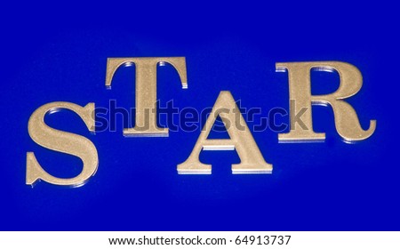 abstract composition of the gold letters carved by laser