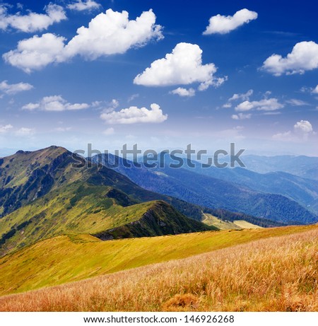 Mountain landscape on a sunny day