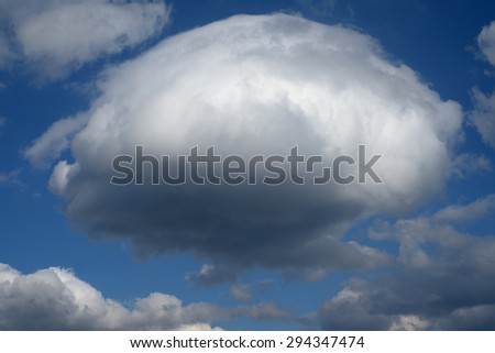Blue sky with white cumulus clouds