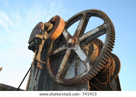 Cogs and gears on a steam powered winch.