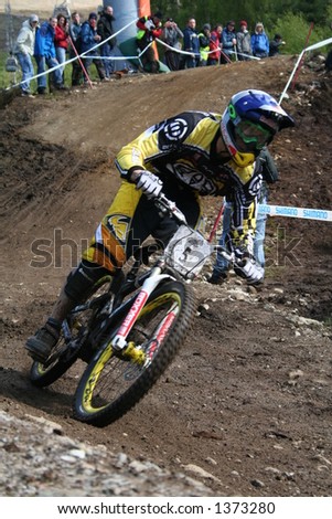 MTB World Cup 2006 at Fort William Scotland - Downhill Final Rider 5 Marc Beaumont - Team Animal