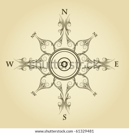 stock vector :  vintage compass