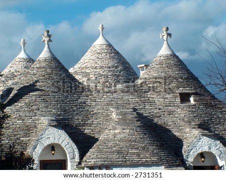 Trulli houses in Alberobello (Puglia Region - Italy). It is a typical and ancient way of building houses you can find only in Alberobello and neighborhood.