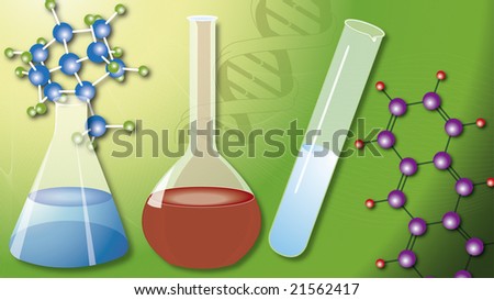 illustration: chemical equipment and elements