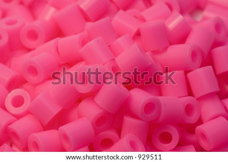pink plastic beads