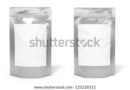 Foil bag package with blank space for label