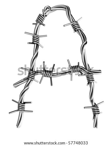 barbed wire font. stock photo : Barbed wire