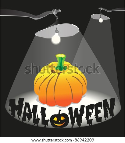 Pumpkin-lit electric lamp (holiday Halloween)