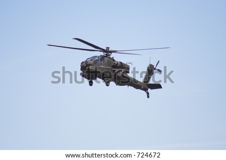 Apache helicopter  in flight