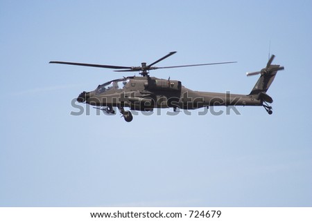 Apache helicopter  in flight