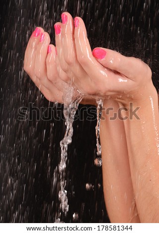 Hands and splashing water
