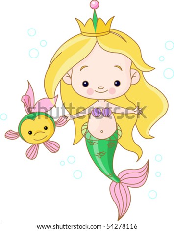 cartoon cute mermaid