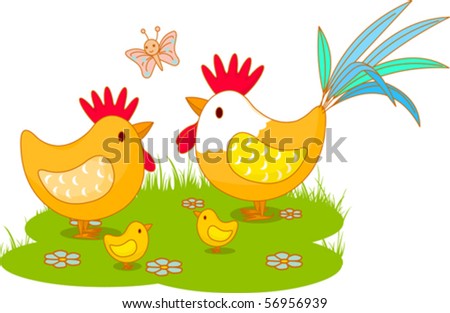 funny chicken pictures. stock vector : Funny chicken