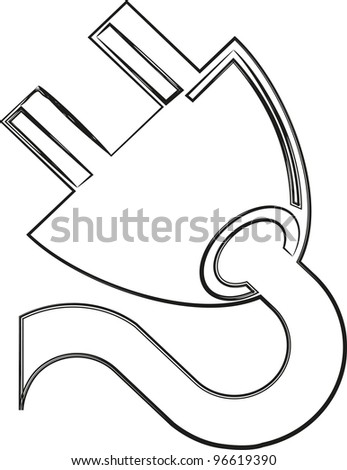 Plug Sketch Stock Vector Illustration 96619390 : Shutterstock