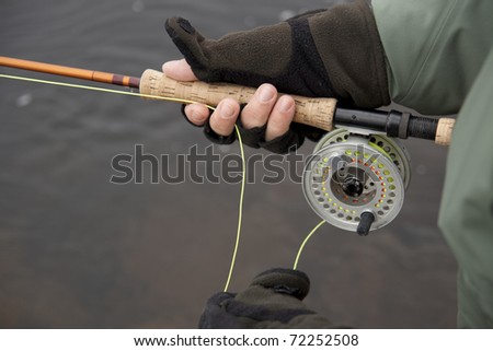 Person fly fishing