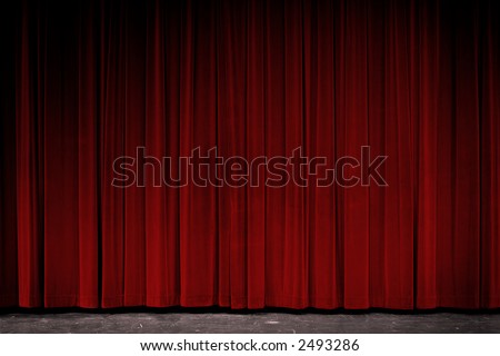 Red velvet theater curtain