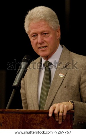 President Bill Clinton rallying for the Democratic presidential candidate Hillary Rodham Clinton.