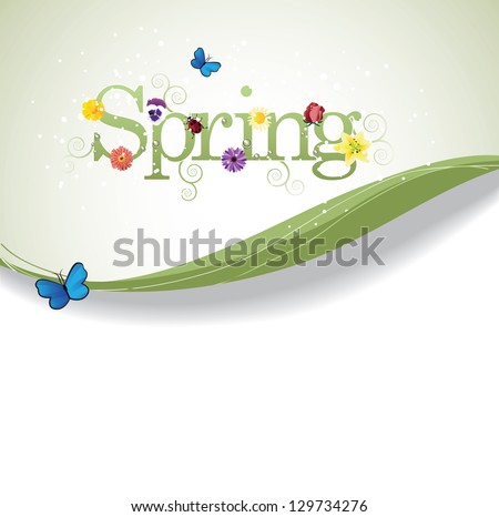 Spring Background. Eps 8 Vector, Grouped For Easy Editing. No Open Shapes Or Paths.