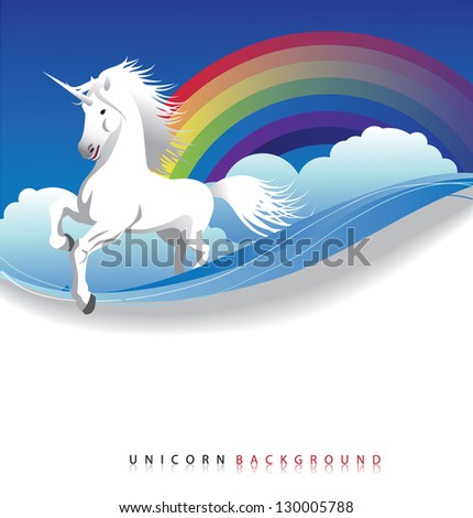 Unicorn with rainbow background. JPG