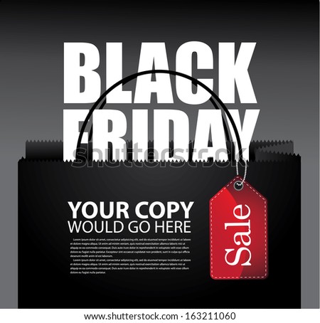 Black Friday Shopping Bag And Sales Tag Marketing Template. Eps 10 Vector. Grouped For Easy ...
