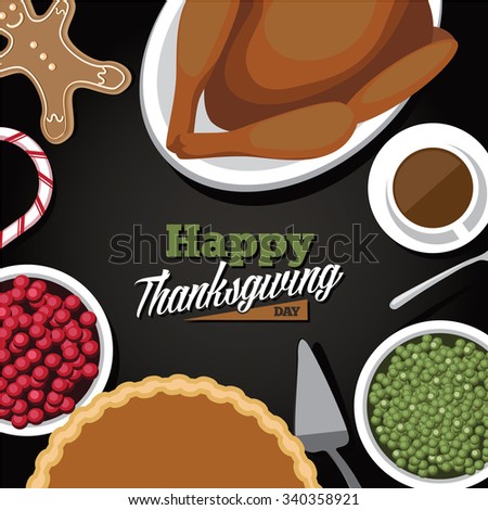 Thanksgiving meal greeting card design. Royalty free illustration.