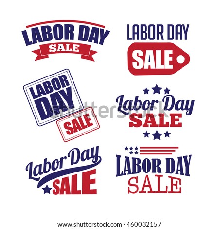 Labor Day Sale text design collection. EPS 10 vector.