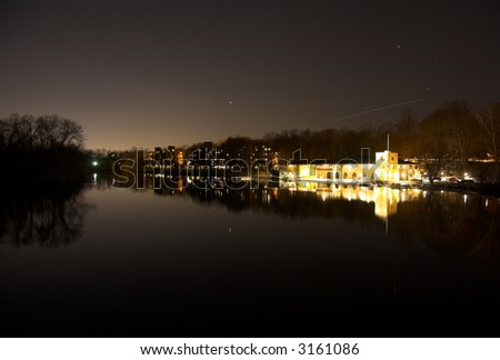Boat station at night