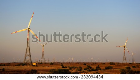 Electricity generating windmills in Indian Thar desert