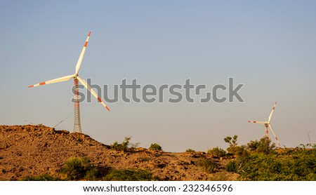 Electricity generating windmills in Indian Thar desert